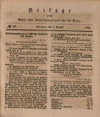 Königlich bayerisches Amts- und Intelligenzblatt für die Pfalz Freitag 3. August 1849