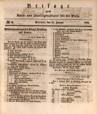 Königlich bayerisches Amts- und Intelligenzblatt für die Pfalz Donnerstag 24. Januar 1850