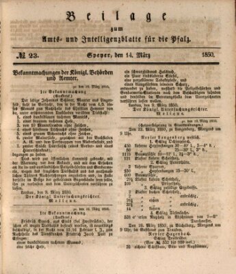 Königlich bayerisches Amts- und Intelligenzblatt für die Pfalz Donnerstag 14. März 1850