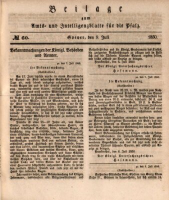 Königlich bayerisches Amts- und Intelligenzblatt für die Pfalz Dienstag 9. Juli 1850