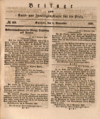 Königlich bayerisches Amts- und Intelligenzblatt für die Pfalz Freitag 8. November 1850