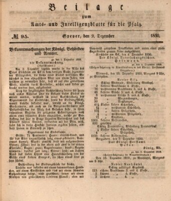 Königlich bayerisches Amts- und Intelligenzblatt für die Pfalz Montag 9. Dezember 1850