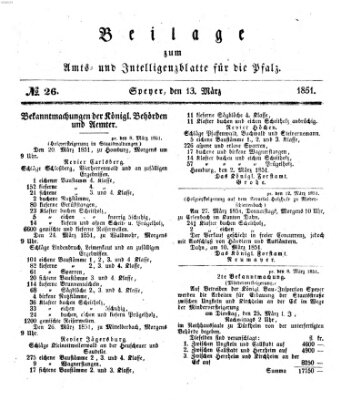 Königlich bayerisches Amts- und Intelligenzblatt für die Pfalz Donnerstag 13. März 1851