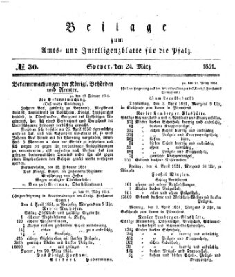 Königlich bayerisches Amts- und Intelligenzblatt für die Pfalz Montag 24. März 1851