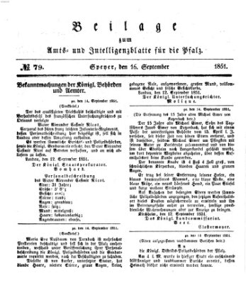 Königlich bayerisches Amts- und Intelligenzblatt für die Pfalz Dienstag 16. September 1851