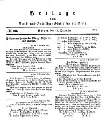 Königlich bayerisches Amts- und Intelligenzblatt für die Pfalz Donnerstag 11. Dezember 1851