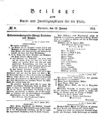 Königlich bayerisches Amts- und Intelligenzblatt für die Pfalz Mittwoch 19. Januar 1853