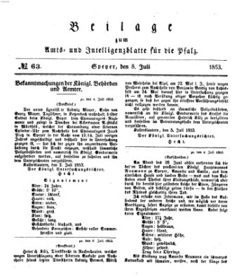 Königlich bayerisches Amts- und Intelligenzblatt für die Pfalz Freitag 8. Juli 1853