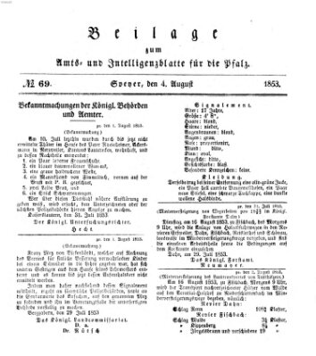 Königlich bayerisches Amts- und Intelligenzblatt für die Pfalz Donnerstag 4. August 1853