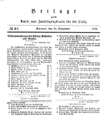 Königlich bayerisches Amts- und Intelligenzblatt für die Pfalz Samstag 10. September 1853