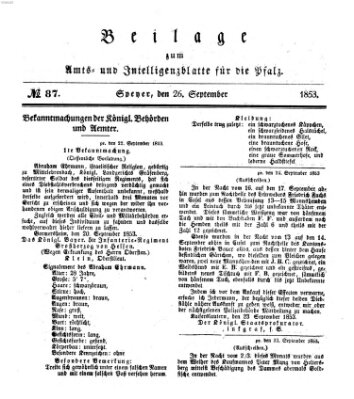 Königlich bayerisches Amts- und Intelligenzblatt für die Pfalz Montag 26. September 1853