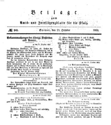 Königlich bayerisches Amts- und Intelligenzblatt für die Pfalz Samstag 29. Oktober 1853