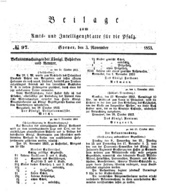 Königlich bayerisches Amts- und Intelligenzblatt für die Pfalz Donnerstag 3. November 1853