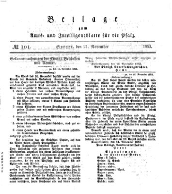 Königlich bayerisches Amts- und Intelligenzblatt für die Pfalz Montag 21. November 1853