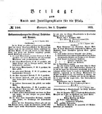 Königlich bayerisches Amts- und Intelligenzblatt für die Pfalz Freitag 9. Dezember 1853