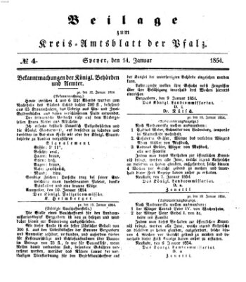 Königlich-bayerisches Kreis-Amtsblatt der Pfalz (Königlich bayerisches Amts- und Intelligenzblatt für die Pfalz) Samstag 14. Januar 1854