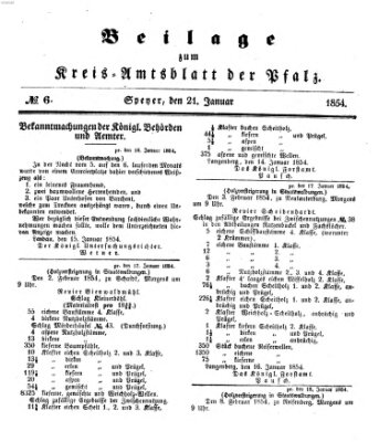 Königlich-bayerisches Kreis-Amtsblatt der Pfalz (Königlich bayerisches Amts- und Intelligenzblatt für die Pfalz) Samstag 21. Januar 1854