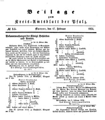 Königlich-bayerisches Kreis-Amtsblatt der Pfalz (Königlich bayerisches Amts- und Intelligenzblatt für die Pfalz) Freitag 17. Februar 1854