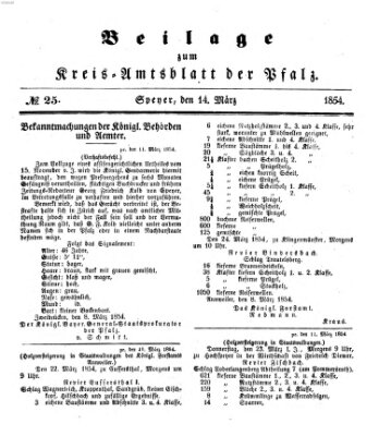 Königlich-bayerisches Kreis-Amtsblatt der Pfalz (Königlich bayerisches Amts- und Intelligenzblatt für die Pfalz) Dienstag 14. März 1854