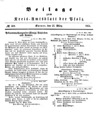 Königlich-bayerisches Kreis-Amtsblatt der Pfalz (Königlich bayerisches Amts- und Intelligenzblatt für die Pfalz) Samstag 25. März 1854