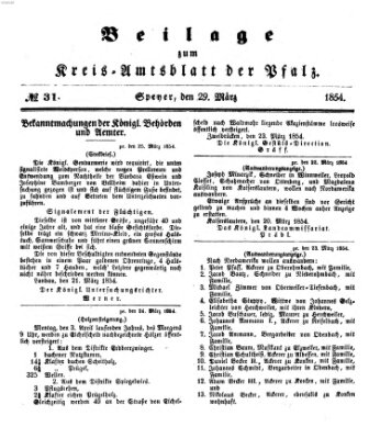 Königlich-bayerisches Kreis-Amtsblatt der Pfalz (Königlich bayerisches Amts- und Intelligenzblatt für die Pfalz) Mittwoch 29. März 1854