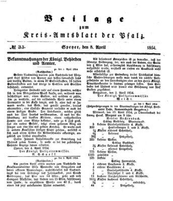 Königlich-bayerisches Kreis-Amtsblatt der Pfalz (Königlich bayerisches Amts- und Intelligenzblatt für die Pfalz) Samstag 8. April 1854