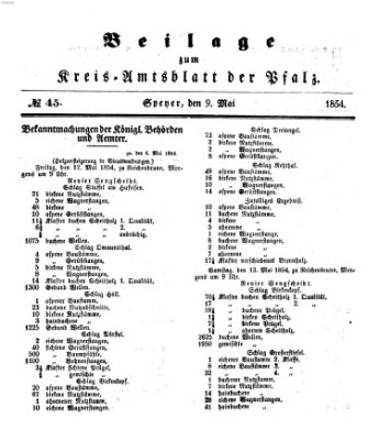 Königlich-bayerisches Kreis-Amtsblatt der Pfalz (Königlich bayerisches Amts- und Intelligenzblatt für die Pfalz) Dienstag 9. Mai 1854