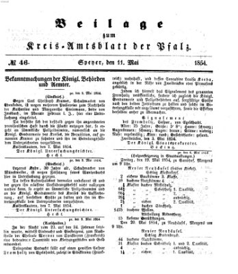 Königlich-bayerisches Kreis-Amtsblatt der Pfalz (Königlich bayerisches Amts- und Intelligenzblatt für die Pfalz) Donnerstag 11. Mai 1854