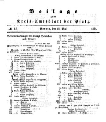 Königlich-bayerisches Kreis-Amtsblatt der Pfalz (Königlich bayerisches Amts- und Intelligenzblatt für die Pfalz) Donnerstag 18. Mai 1854