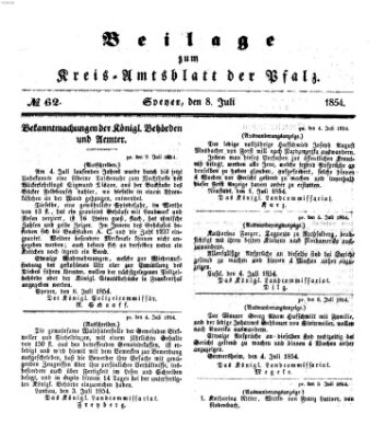 Königlich-bayerisches Kreis-Amtsblatt der Pfalz (Königlich bayerisches Amts- und Intelligenzblatt für die Pfalz) Samstag 8. Juli 1854