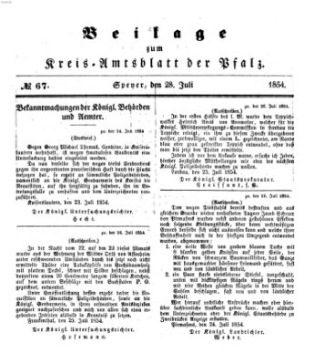 Königlich-bayerisches Kreis-Amtsblatt der Pfalz (Königlich bayerisches Amts- und Intelligenzblatt für die Pfalz) Freitag 28. Juli 1854