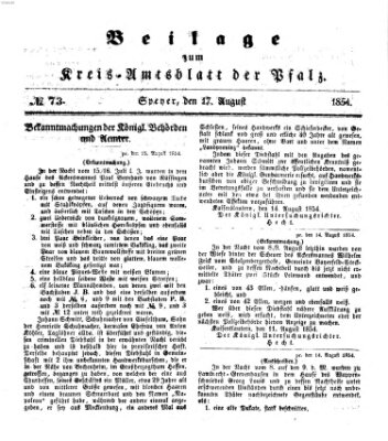 Königlich-bayerisches Kreis-Amtsblatt der Pfalz (Königlich bayerisches Amts- und Intelligenzblatt für die Pfalz) Donnerstag 17. August 1854