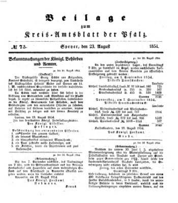 Königlich-bayerisches Kreis-Amtsblatt der Pfalz (Königlich bayerisches Amts- und Intelligenzblatt für die Pfalz) Mittwoch 23. August 1854