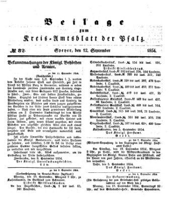 Königlich-bayerisches Kreis-Amtsblatt der Pfalz (Königlich bayerisches Amts- und Intelligenzblatt für die Pfalz) Dienstag 12. September 1854