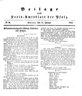 Königlich-bayerisches Kreis-Amtsblatt der Pfalz (Königlich bayerisches Amts- und Intelligenzblatt für die Pfalz) Donnerstag 18. Januar 1855