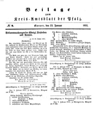 Königlich-bayerisches Kreis-Amtsblatt der Pfalz (Königlich bayerisches Amts- und Intelligenzblatt für die Pfalz) Dienstag 23. Januar 1855