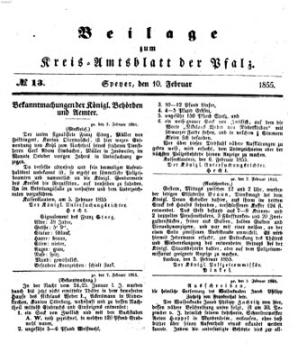 Königlich-bayerisches Kreis-Amtsblatt der Pfalz (Königlich bayerisches Amts- und Intelligenzblatt für die Pfalz) Samstag 10. Februar 1855