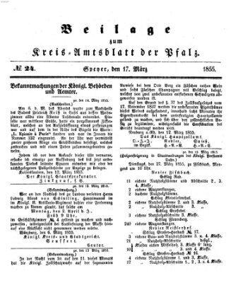 Königlich-bayerisches Kreis-Amtsblatt der Pfalz (Königlich bayerisches Amts- und Intelligenzblatt für die Pfalz) Samstag 17. März 1855