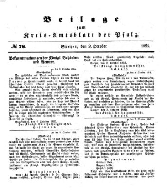 Königlich-bayerisches Kreis-Amtsblatt der Pfalz (Königlich bayerisches Amts- und Intelligenzblatt für die Pfalz) Dienstag 9. Oktober 1855