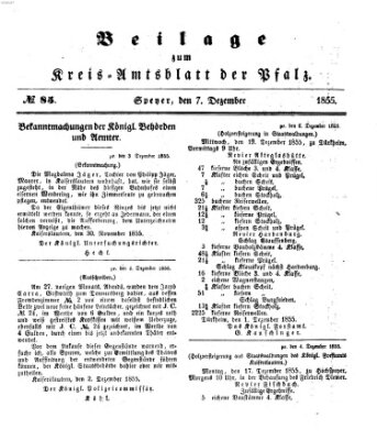 Königlich-bayerisches Kreis-Amtsblatt der Pfalz (Königlich bayerisches Amts- und Intelligenzblatt für die Pfalz) Freitag 7. Dezember 1855