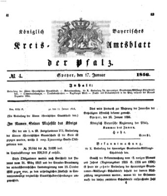 Königlich-bayerisches Kreis-Amtsblatt der Pfalz (Königlich bayerisches Amts- und Intelligenzblatt für die Pfalz) Donnerstag 17. Januar 1856