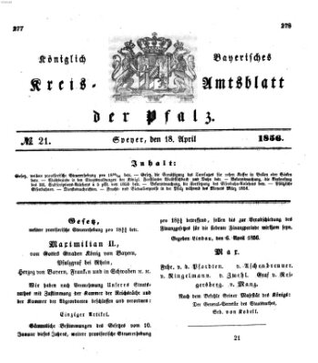 Königlich-bayerisches Kreis-Amtsblatt der Pfalz (Königlich bayerisches Amts- und Intelligenzblatt für die Pfalz) Freitag 18. April 1856