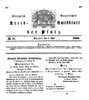 Königlich-bayerisches Kreis-Amtsblatt der Pfalz (Königlich bayerisches Amts- und Intelligenzblatt für die Pfalz) Dienstag 6. Mai 1856