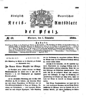 Königlich-bayerisches Kreis-Amtsblatt der Pfalz (Königlich bayerisches Amts- und Intelligenzblatt für die Pfalz) Donnerstag 6. November 1856