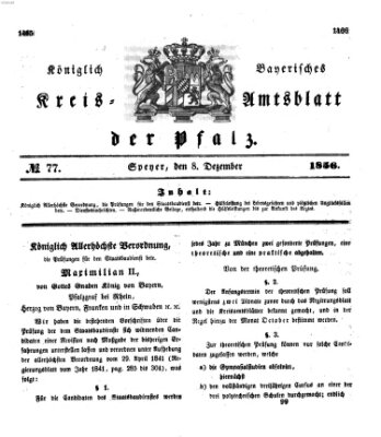 Königlich-bayerisches Kreis-Amtsblatt der Pfalz (Königlich bayerisches Amts- und Intelligenzblatt für die Pfalz) Montag 8. Dezember 1856