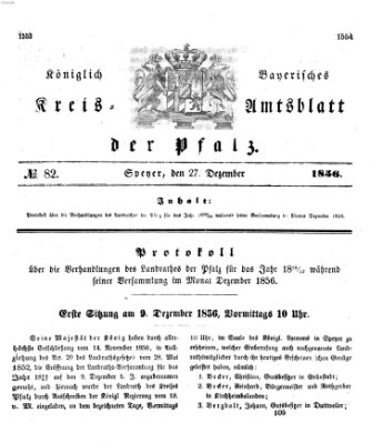 Königlich-bayerisches Kreis-Amtsblatt der Pfalz (Königlich bayerisches Amts- und Intelligenzblatt für die Pfalz) Samstag 27. Dezember 1856