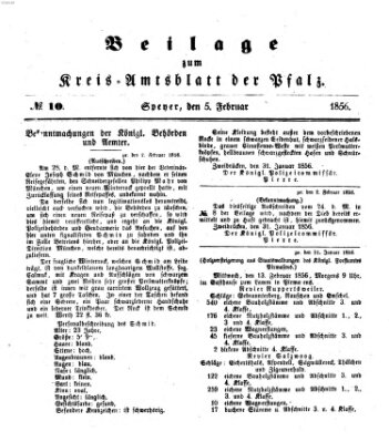 Königlich-bayerisches Kreis-Amtsblatt der Pfalz (Königlich bayerisches Amts- und Intelligenzblatt für die Pfalz) Dienstag 5. Februar 1856