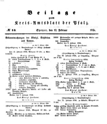 Königlich-bayerisches Kreis-Amtsblatt der Pfalz (Königlich bayerisches Amts- und Intelligenzblatt für die Pfalz) Dienstag 12. Februar 1856