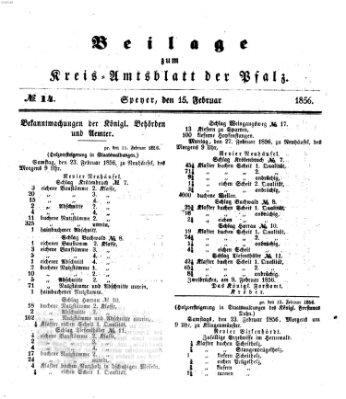 Königlich-bayerisches Kreis-Amtsblatt der Pfalz (Königlich bayerisches Amts- und Intelligenzblatt für die Pfalz) Freitag 15. Februar 1856