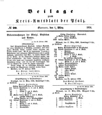 Königlich-bayerisches Kreis-Amtsblatt der Pfalz (Königlich bayerisches Amts- und Intelligenzblatt für die Pfalz) Samstag 1. März 1856